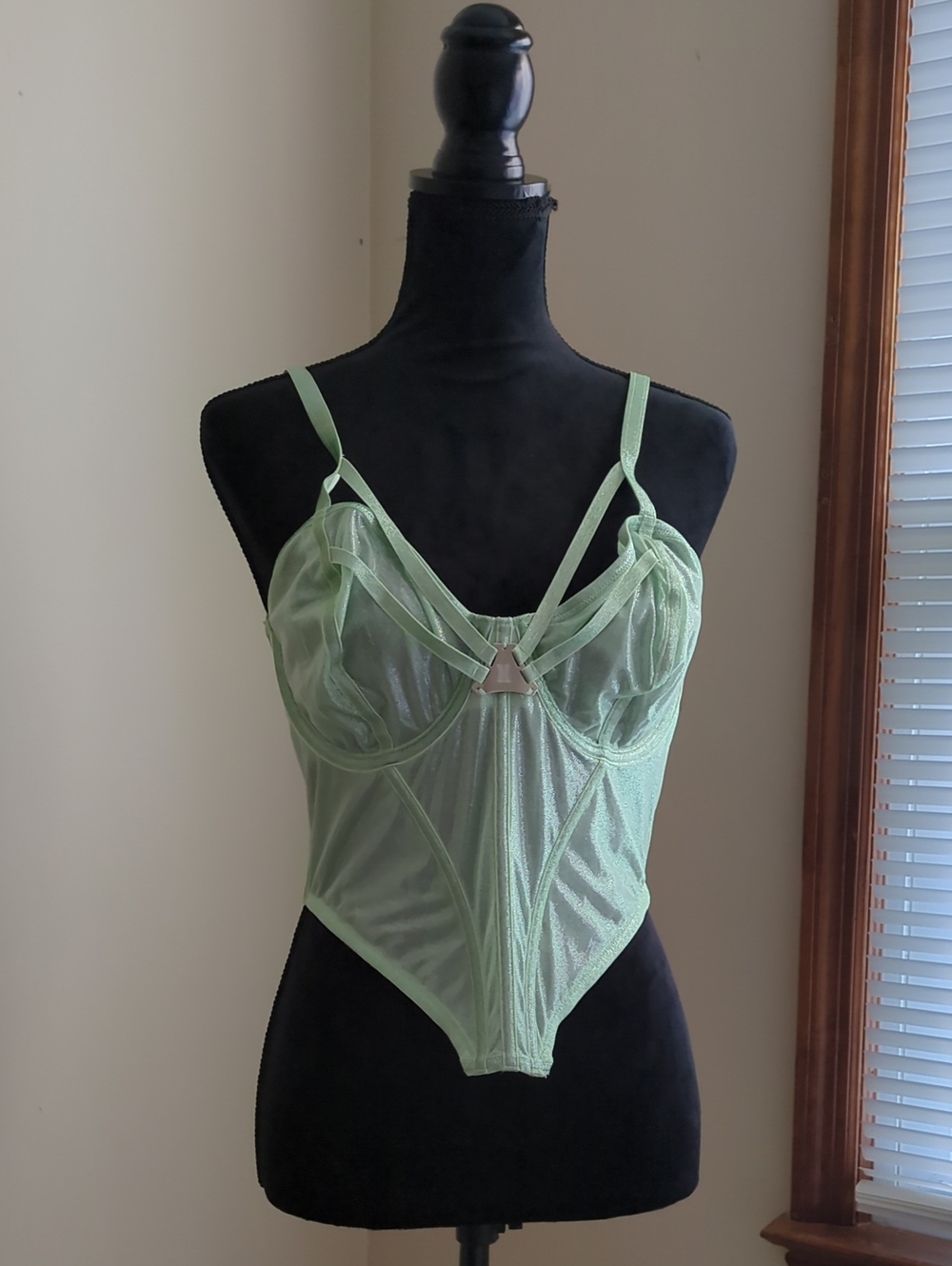 Savage X Fenty Mint Green Sheer Mesh Bodysuit
